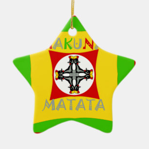 Fun Rasta Farbe Rot Golden Grün Keramik Ornament