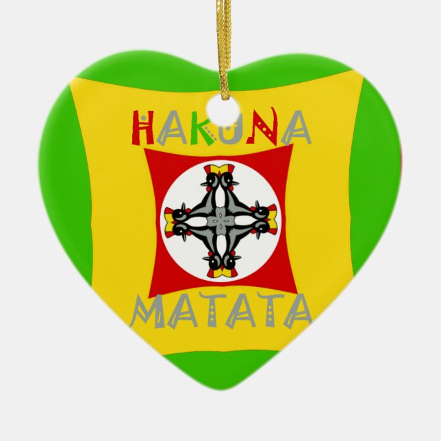 Fun Rasta Farbe Rot Golden Grün Keramikornament (Vorne)