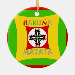 Fun Rasta Farbe Rot Golden Grün Keramikornament