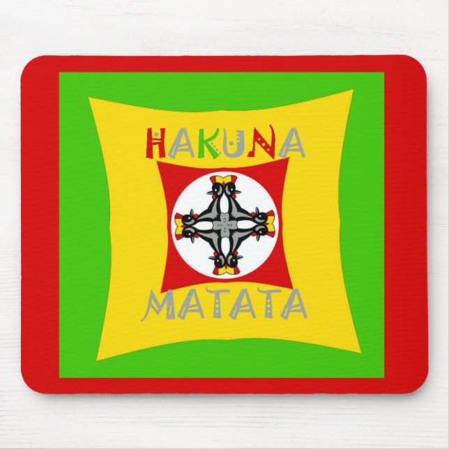 Fun Rasta Farbe Rot Golden Grün Mousepad (Vorne)