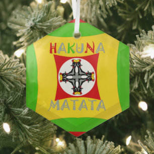 Fun Rasta Farbe Rot Golden Grün Ornament Aus Glas