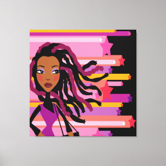 Fun Rasta Girl Wrapped Canvas Leinwanddruck