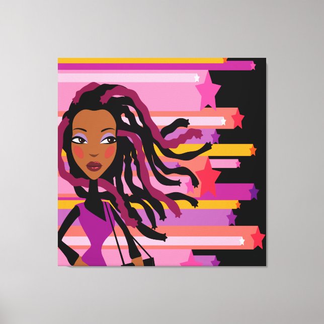 Fun Rasta Girl Wrapped Canvas Leinwanddruck (Vorderseite)