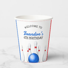 Fun Red and Blue Bowling Kindergeburtstag Pappbecher