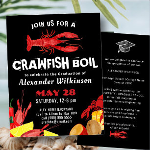 Fun Red Black Crawfish Boil Abschluss GRILLEN Part Einladung