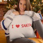Fun Red Christmas I Liebe Santa Heart Kissen<br><div class="desc">Zeigen Sie Ihre Liebe vom Weihnachtsmann mit diesem niedlichen,  festlichen Weihnachtskissen. Der Kissentext sagt "I Liebe Santa",  wobei ein Herz das Wort Liebe ersetzt. Dieses Kissen ist ein guter Weg,  um in den fröhlichen Geist der Urlaubssaison zu kommen! Das Kissen würde auch ein niedliches Weihnachtsgeschenk machen.</div>