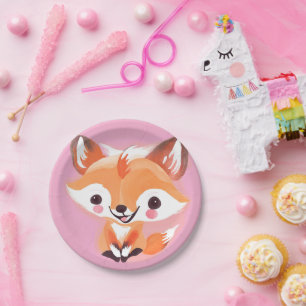 Fun Red Fox Face Safari Wild Dschungel Geburtstags Pappteller