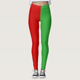 Fun Red Green Elf Elves Kostüm Weihnachtsfeiertag Leggings