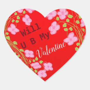 Fun Red Heart Valentine Stickers