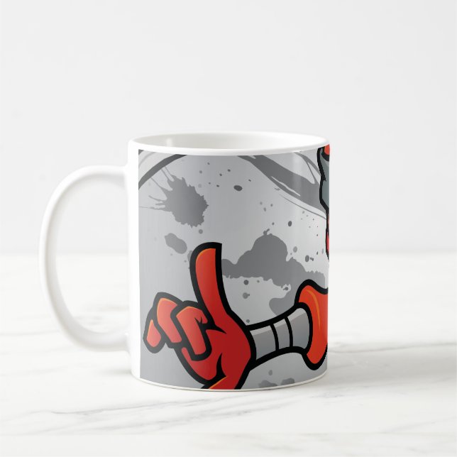 Fun Red Ninja Design Kaffeetasse (Links)