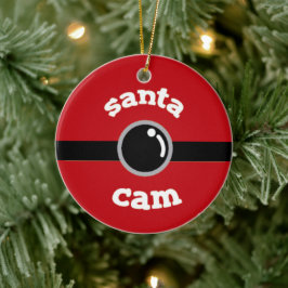 Fun Red Santa Cam Weihnachtsbaum Keramik Ornament