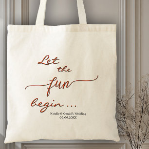 Fun Red Script Simple Wedding Tote Bag Tragetasche