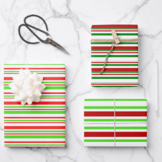 Fun Red, White, Green Christmas Inspirierte Muster Geschenkpapier Set