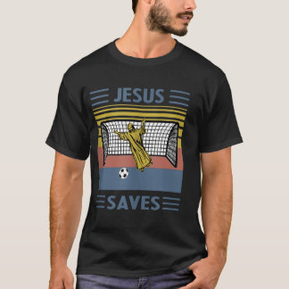 FUN RELIGIOUS SHIRT JESUS RETTE DAS ZIEL SOCCER GO