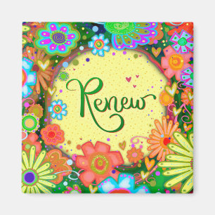 Fun Reneure Hübsche florale Moderne Inspirivity Magnet