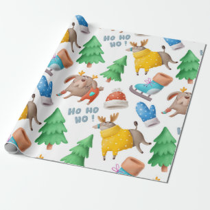 Fun Rentier Holiday Wrapping Paper Geschenkpapier