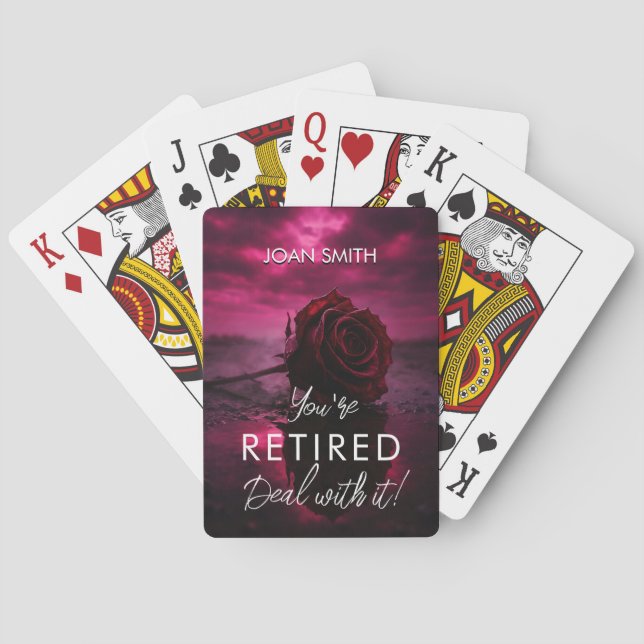 Fun Retirement Playing Cards | Custom Personaliz Spielkarten (Rückseite)