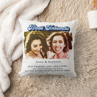 Fun Retro Best Friends Foto Kissen