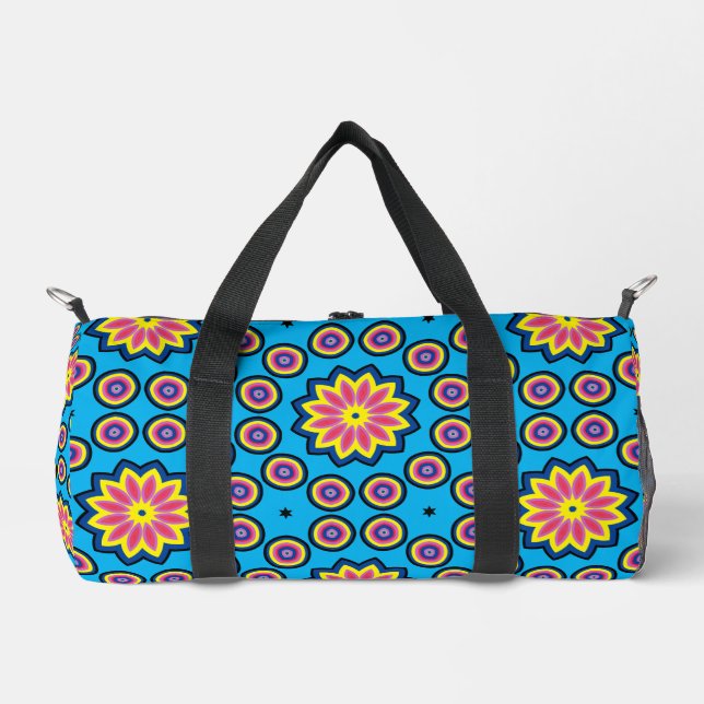 Fun Retro Blume Power Duffle Bag (Vorderseite)