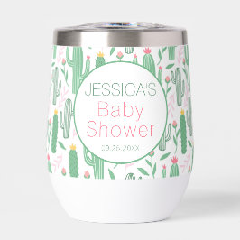 Fun Retro Cactus succulent Floral Baby Shower