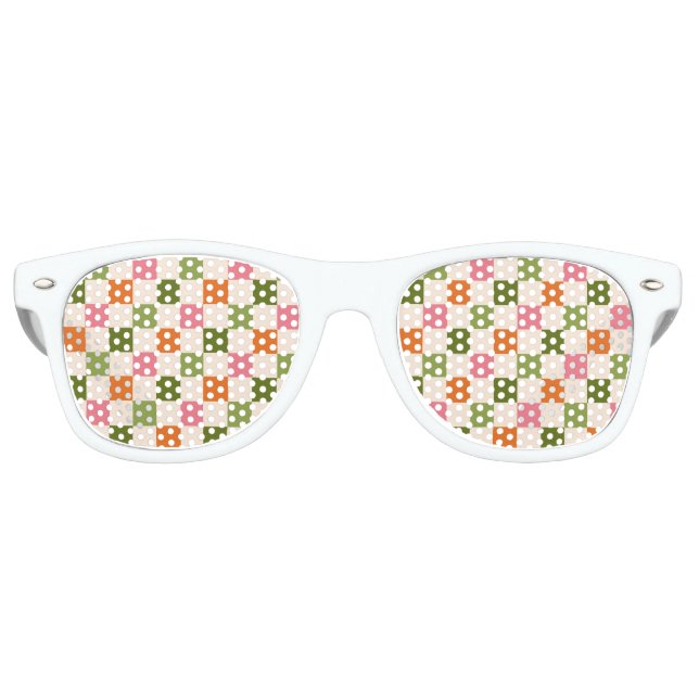 Fun Retro Checkerboard | KINDERGEBURTSTAG Partybrille (Vorderseite)