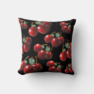 Fun Retro chic red Cherries Kissen