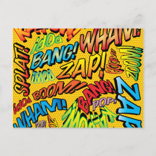 Fun Retro Comic Book Pop Art Postkarte