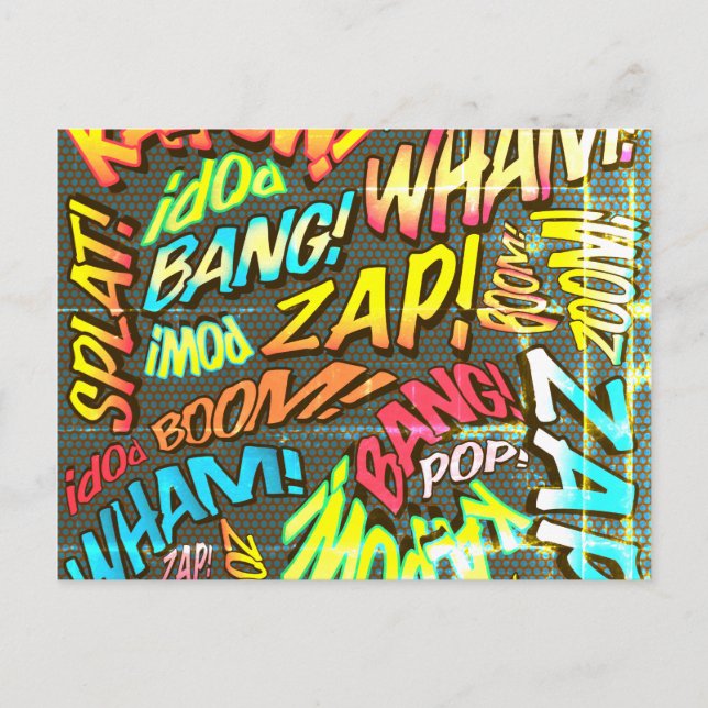 Fun Retro Comic Book Pop Art Postkarte (Vorderseite)