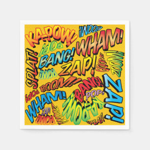 Fun Retro Comic Book Sounds Serviette
