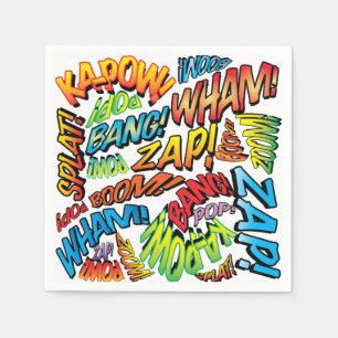 Fun Retro Comic Book Sounds Serviette