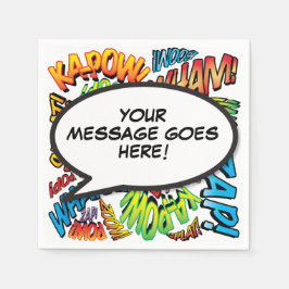 Fun Retro Comic Book Speech Bubble Serviette