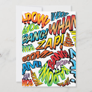 Fun Retro Comic Buch Pop Art Sounds Einladung
