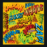 Fun Retro Comic Buch Pop Art Sounds Poster<br><div class="desc">Ein lustiges,  cooles und trendiges Retro-Comic Buch Pop art-inspiriert Design,  das die Wanne,  zap,  pow in den Tag legt. Das ideale Geschenk für Superhelden,  Freunde,  Familie oder als Leckerei für sich selbst. Entworfen von ComicBookPop© unter www.zazzle.com/comicbookpop*</div>