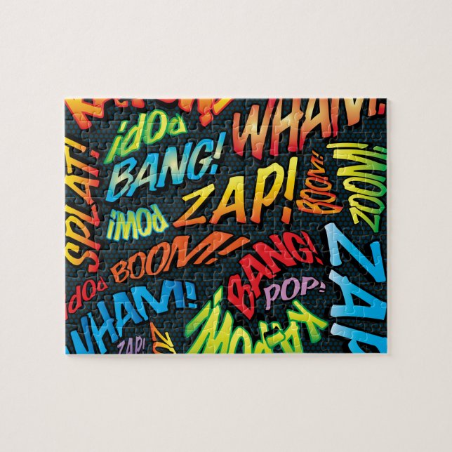 Fun Retro Comic Buch Pop Art Sounds Puzzle (Horizontal)