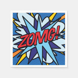 Fun Retro Comic Buch ZOMG Serviette