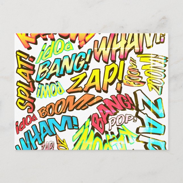Fun Retro Comic Pop Kunst Postkarte (Vorderseite)