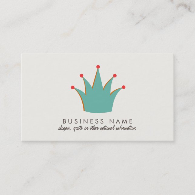 Fun Retro Crown Business Cards Visitenkarte (Vorderseite)