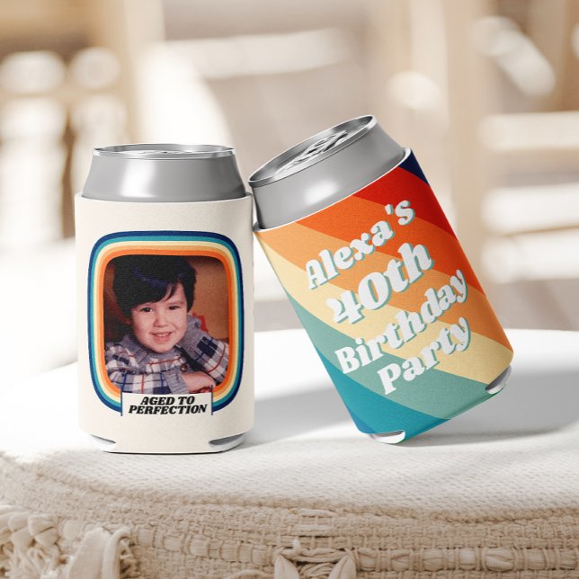 Fun Retro Custom 40. Geburtstag Vintages Foto Dosenkühler (Von Creator hochgeladen)