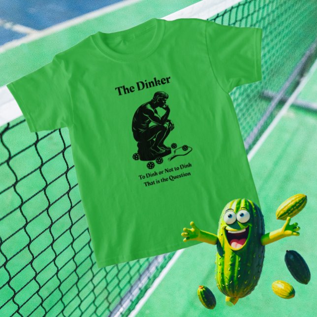 Fun Retro der Dinker Pickleball-T - Shirt (Pickleball green!)