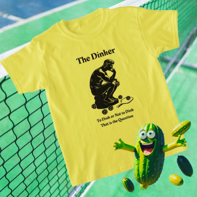 Fun Retro der Dinker Pickleball-T - Shirt (Mellow yellow!)