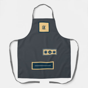 Fun Retro Dunkelgrau Personalisierte Schürze