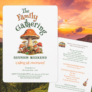 Fun Retro Family Ansammlung Wiedersehen Weekend Einladung