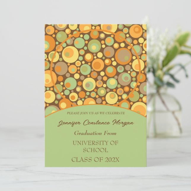 Fun Retro Foto Abschluss Einladung (Stehend Vorderseite)