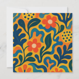 Fun Retro Garden Collage Muster Motif Einladung