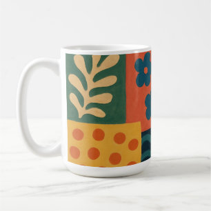Fun Retro Garden Collage Muster Motif Kaffeetasse
