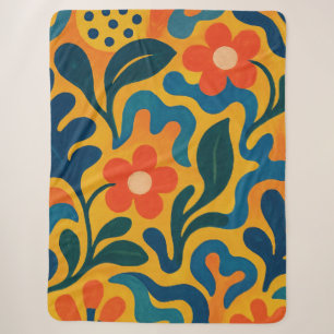 Fun Retro Garden Collage Muster Motif Sherpadecke