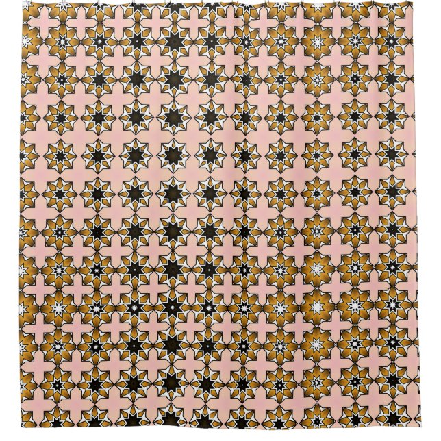 Fun Retro geometrische Designfarben Duschvorhang (Vorderseite)