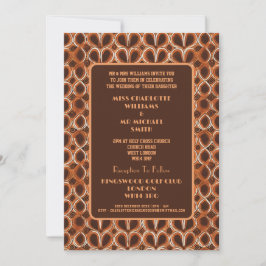 Fun Retro Groovy Brown and Orange Wedding der 1970 Einladung