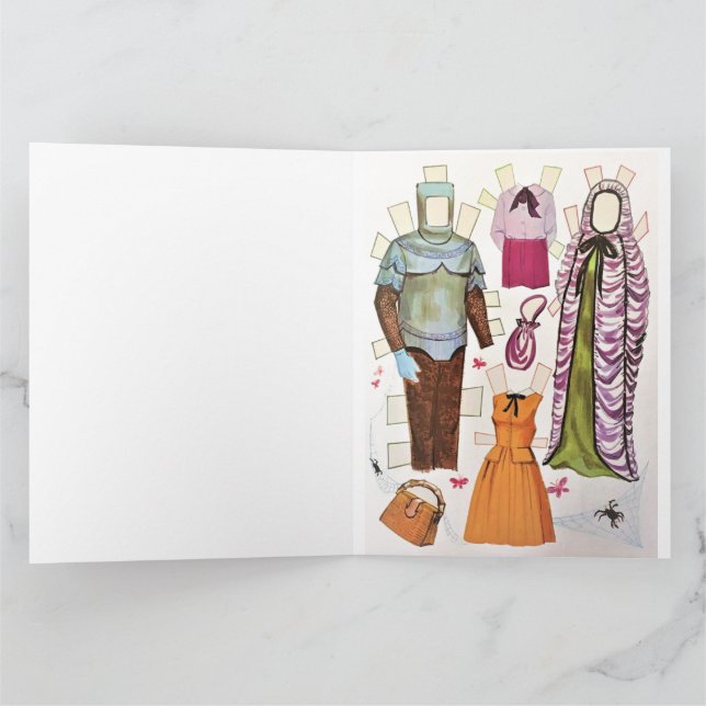 Fun Retro Halloween 🦇 Reproduction Paper Doll Car Karte (Innenseite)