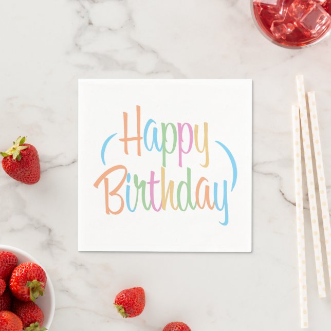 Fun Retro Happy Birthday Serviette (Beispiel)